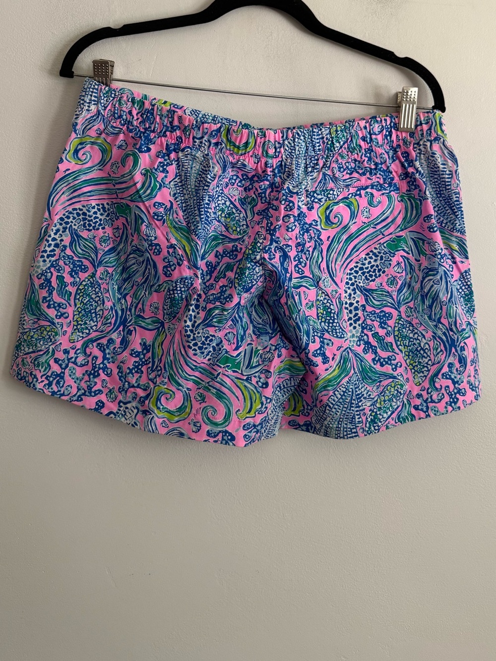 Lilly Pulitzer Ocean View Shorts Women’s M We Mermaid Pink Print Cotton Stretch - Picture 2 of 5